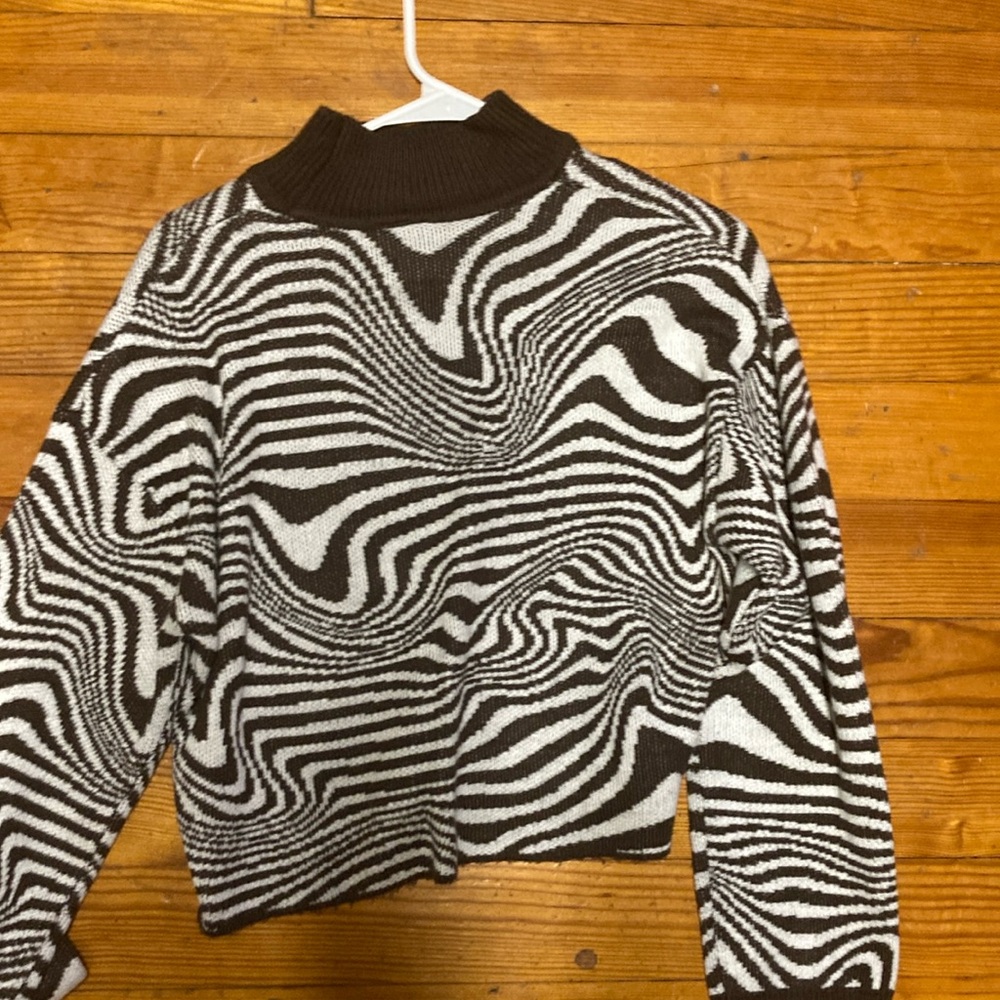 cropped mock neck sweater